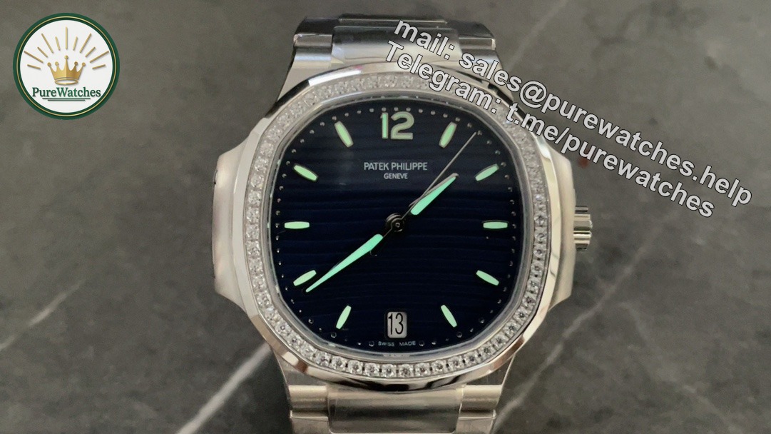 Patek Nautilus 7118 Diamond Replica – Blue Dial Luxury Ladies Nautilus - Image 7