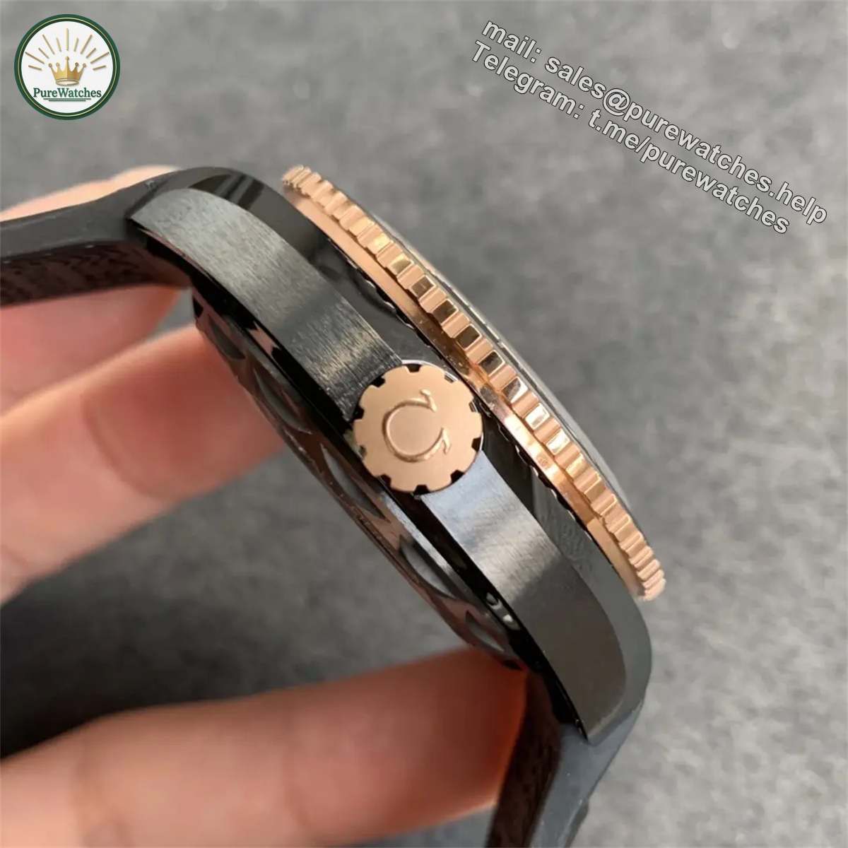 VSF Planet Ocean Seamaster Omega Watches – Deep Black Rose Gold 600M Edition - Image 5