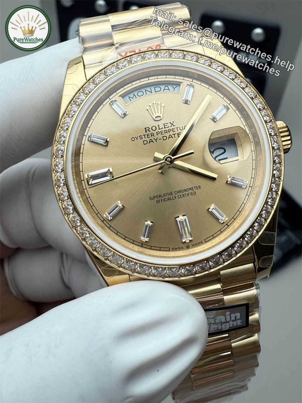 QF Day-Date 36mm Replica – Full-Weight 2836 Movement with Diamond Dial - Image 2