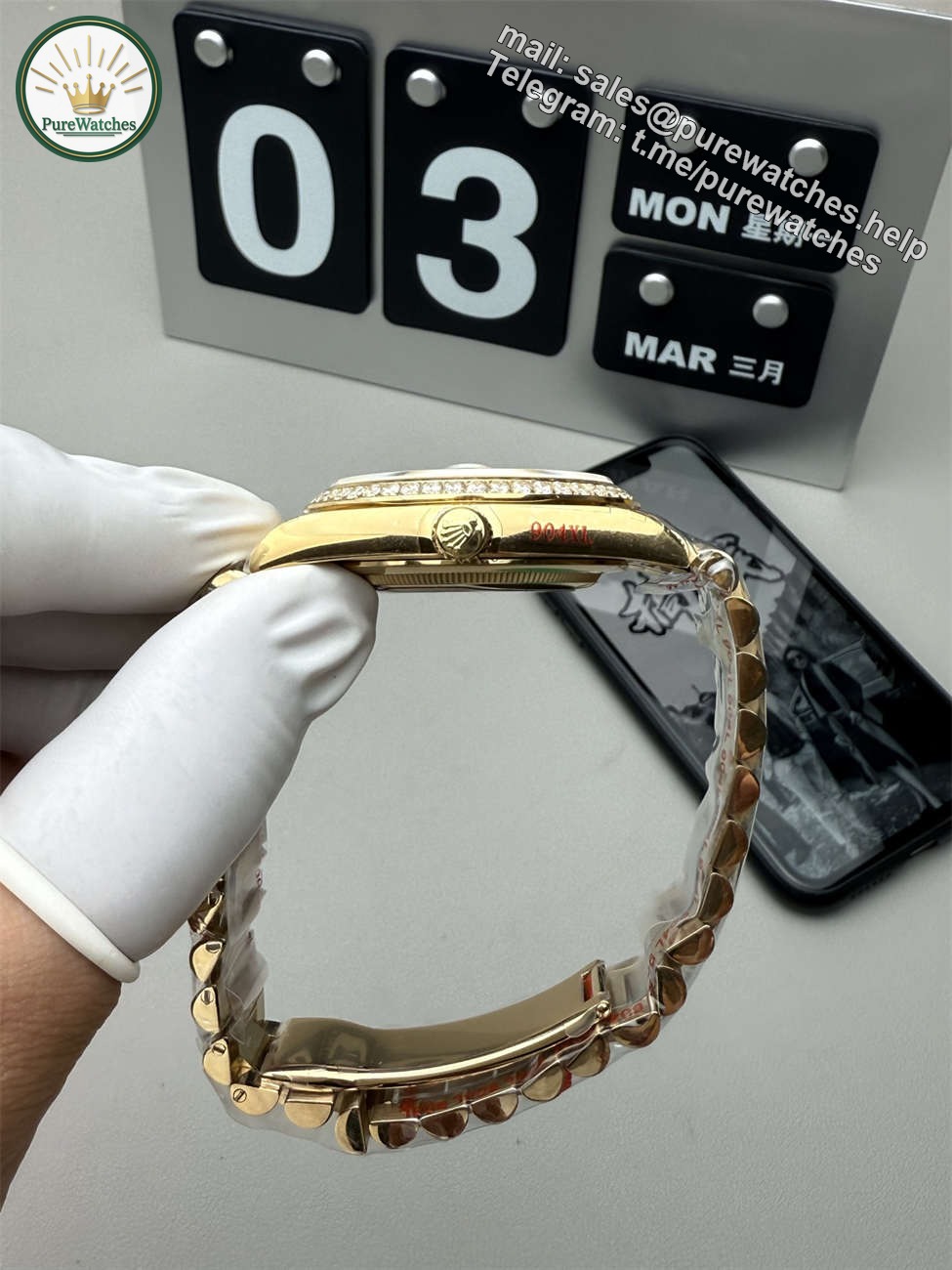 QF Day-Date 36mm Replica – Full-Weight 2836 Movement with Diamond Dial - Image 5