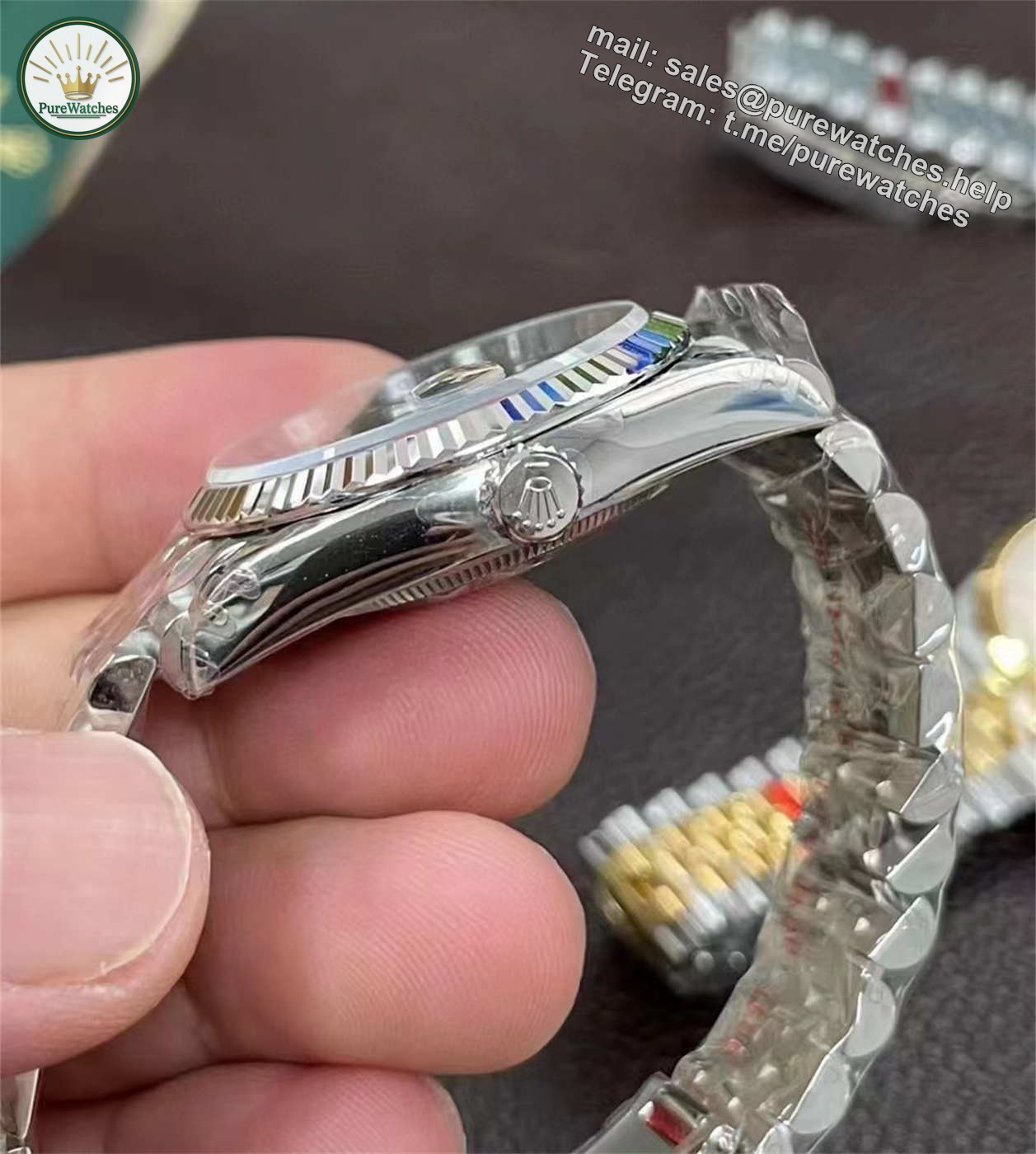 Rolex Datejust 36 Palm Dial Diamond Replica – VS Factory M126234-0055 with Dandong 3235 Movement - Image 7
