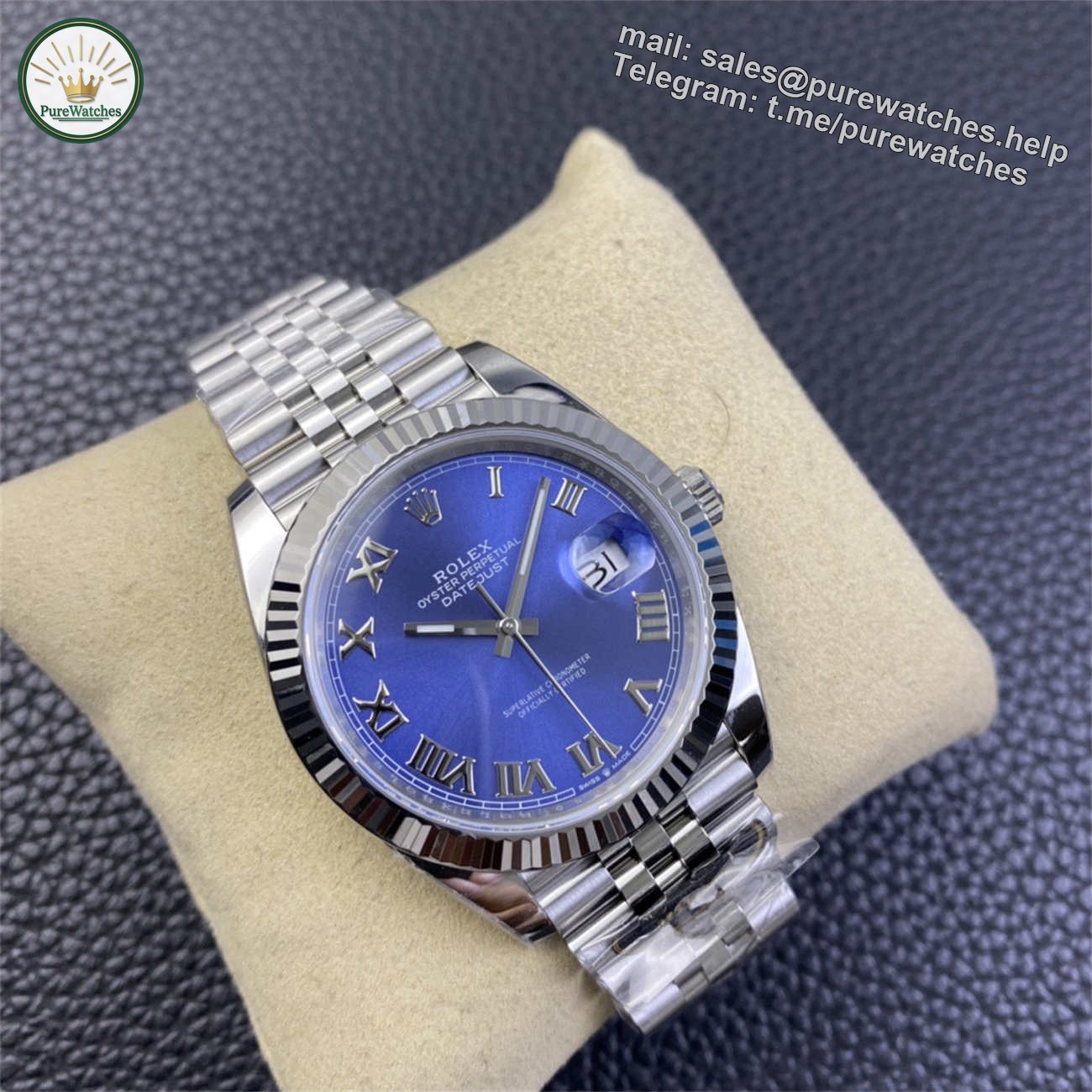 Rolex Datejust 41 Blue Roman Dial – Clean Factory Jubilee Replica Watch - Image 2