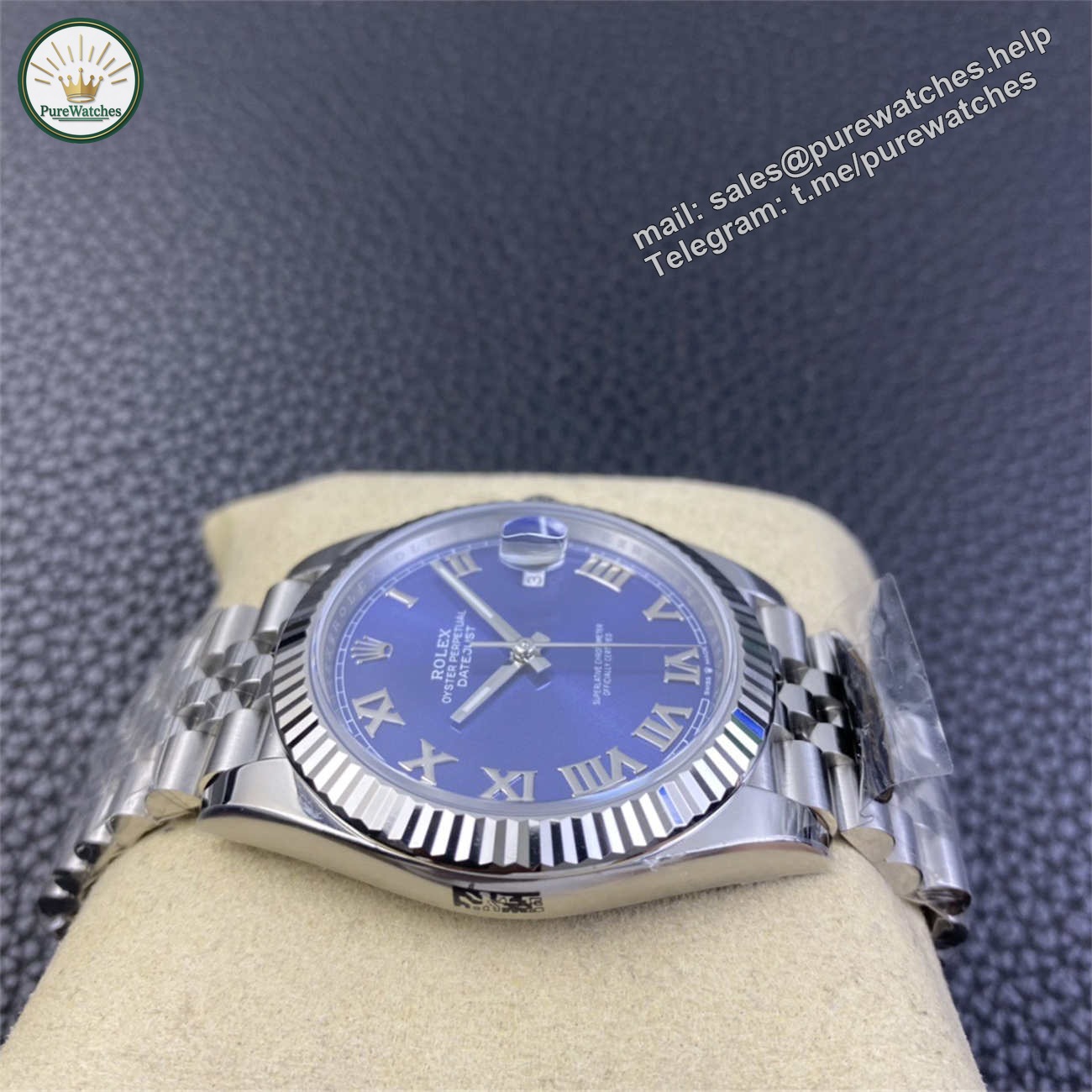 Rolex Datejust 41 Blue Roman Dial – Clean Factory Jubilee Replica Watch - Image 4
