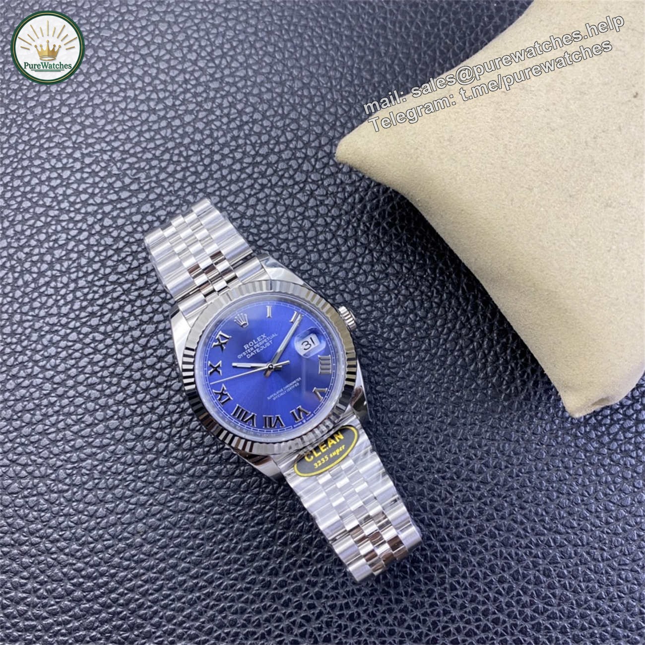 Rolex Datejust 41 Blue Roman Dial – Clean Factory Jubilee Replica Watch - Image 7