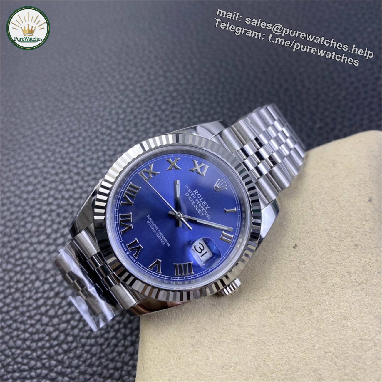 Rolex Datejust 41 Blue Roman Dial – Clean Factory Jubilee Replica Watch - Image 8
