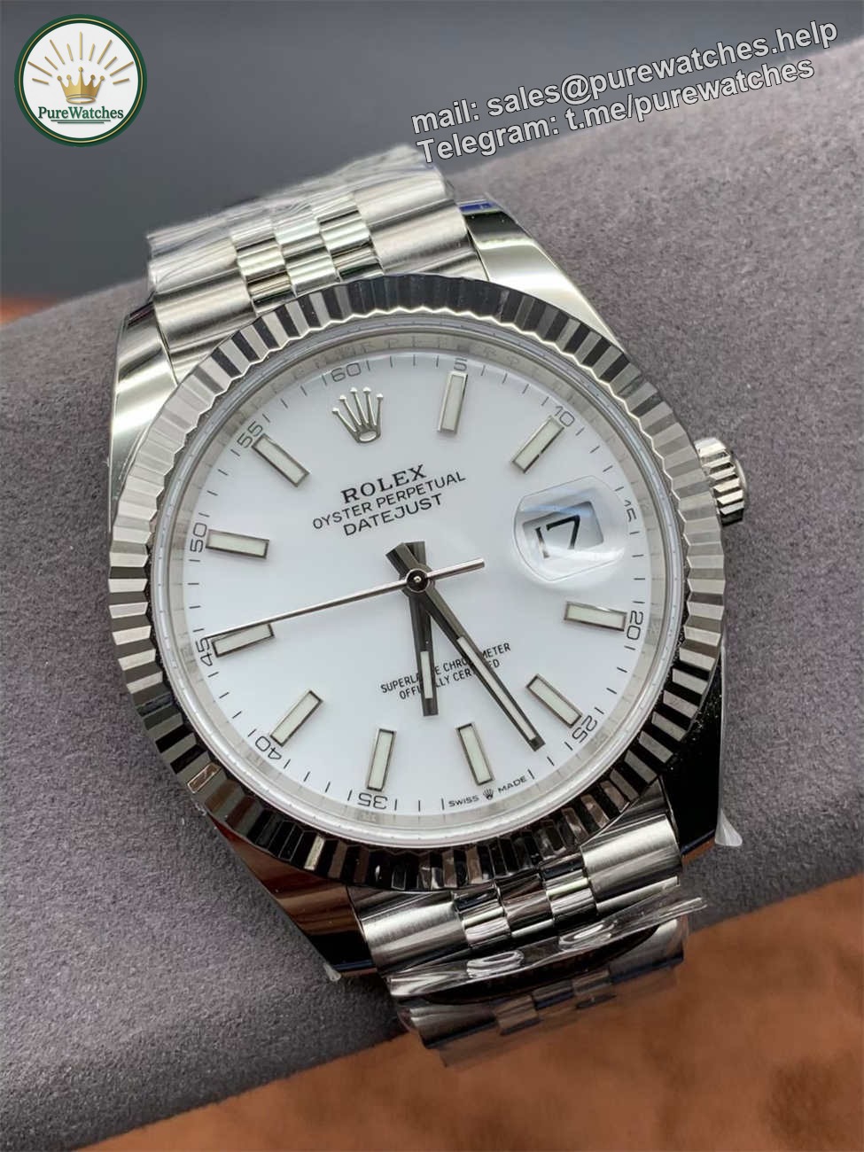 Rolex Datejust 41 White Dial – Clean Factory Jubilee Replica Watch - Image 3