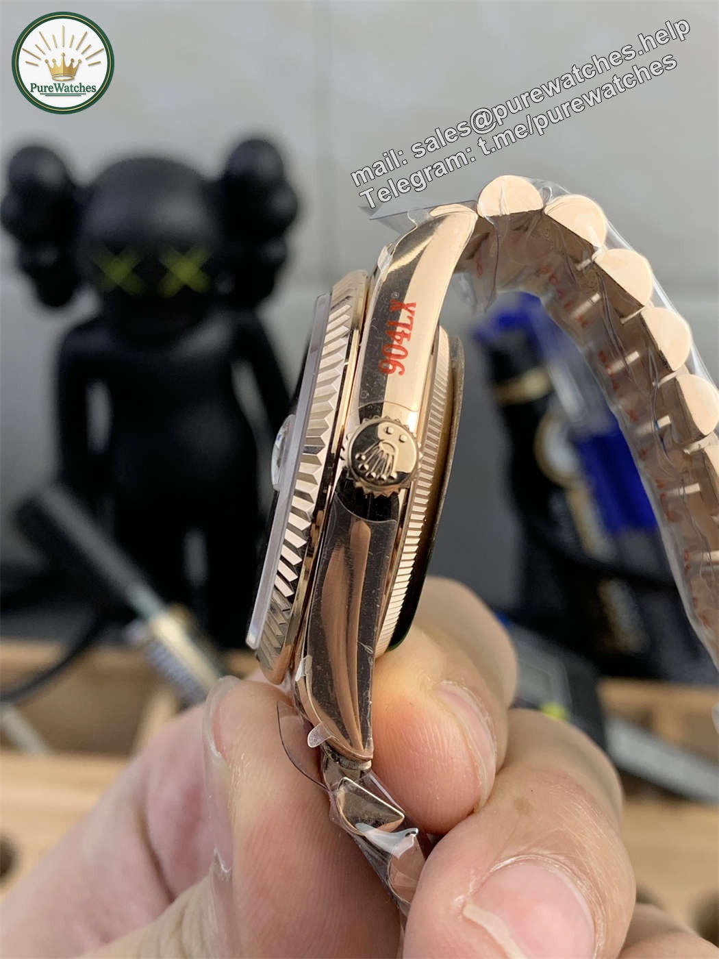 Rolex Day-Date 36 Gold Replica – Everose Gold President Watch with 3255 Clone Movement - Image 4