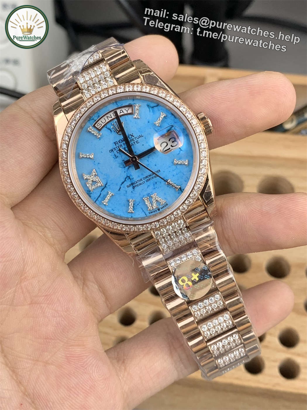 Rolex Day-Date 36 Replica – Ladies Everose Gold President Watch - Image 3
