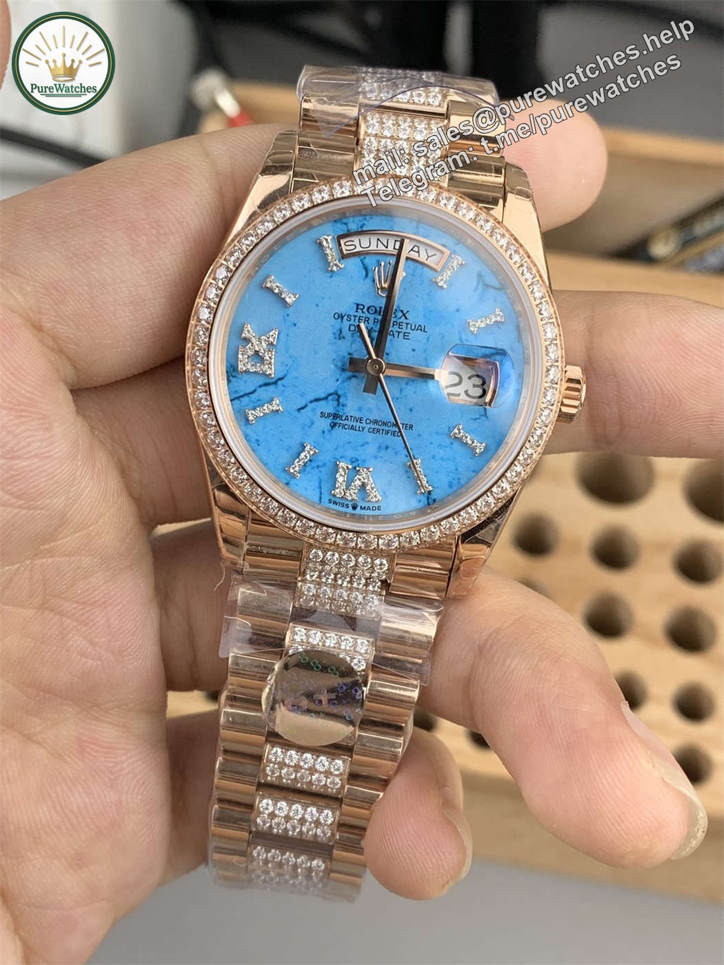 Rolex Day-Date 36 Replica – Ladies Everose Gold President Watch - Image 4