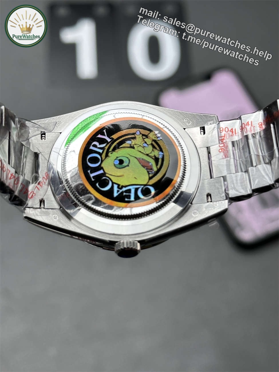 Rolex Day-Date 36 White Gold Replica (QF Factory) – 158g Tungsten Blue Ombré - Image 5