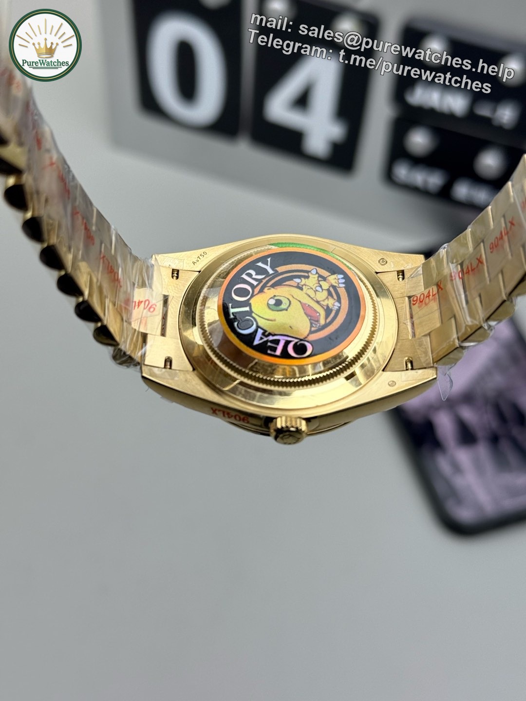 Rolex Day Date Green QF Factory 184g Replica – Full-Weight Black/Green Dial - Image 9