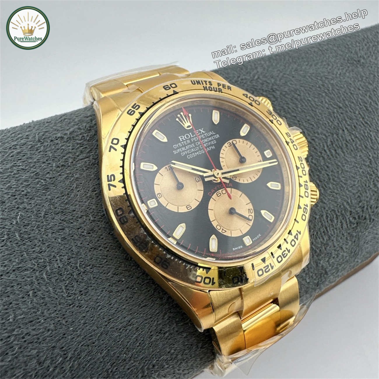 Clean Factory Rolex Daytona 116508 Replica �C Yellow Gold Black Dial (Dandong 4130) - Image 4