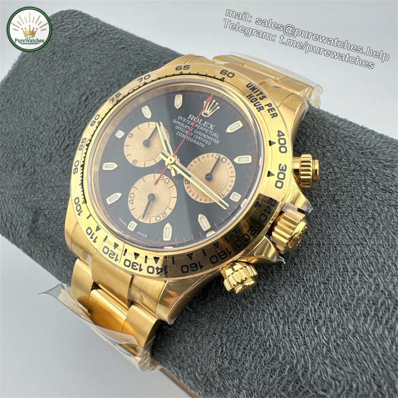 Clean Factory Rolex Daytona 116508 Replica �C Yellow Gold Black Dial (Dandong 4130) - Image 5