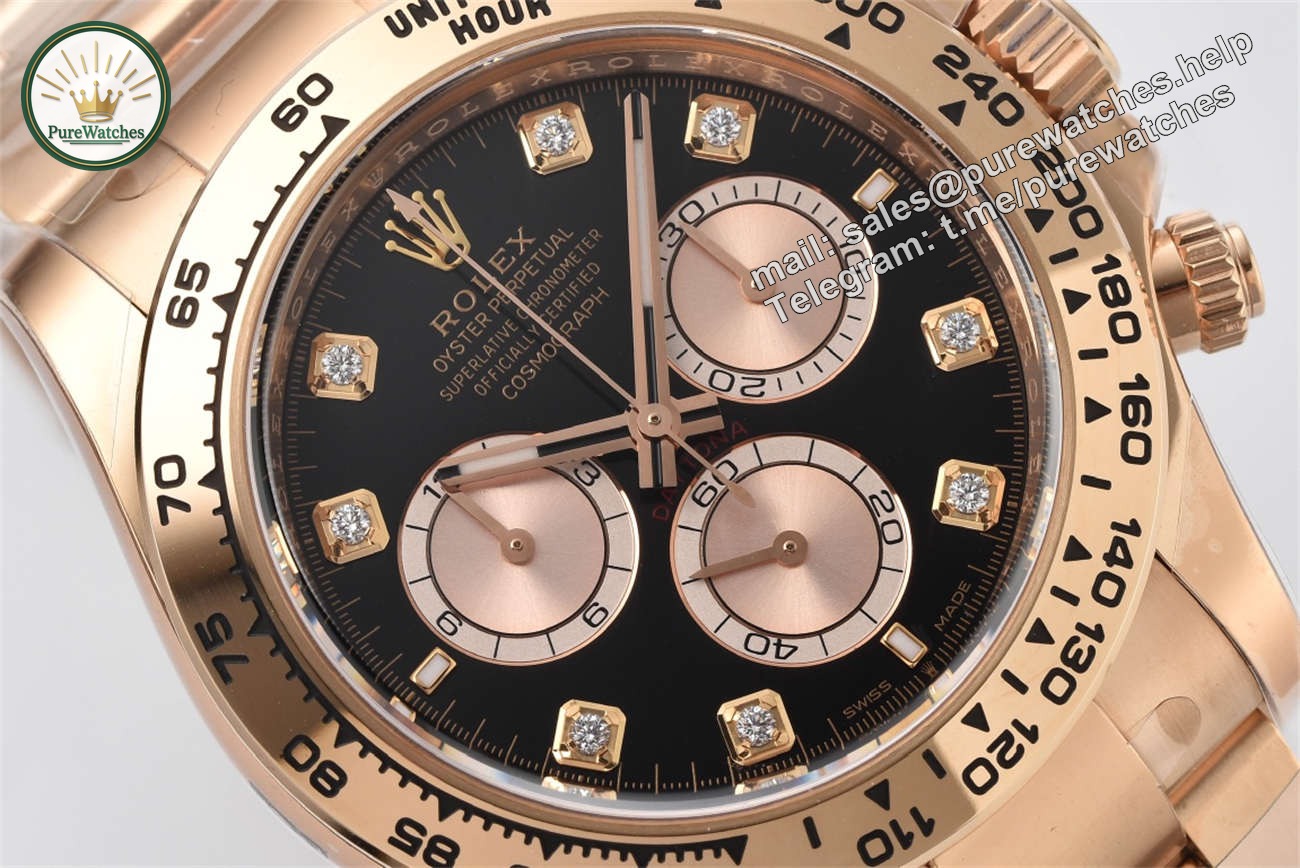 Clean Factory Rolex Daytona 126505 Diamond Dial Replica �C Rose Gold (4131 Movement) - Image 4