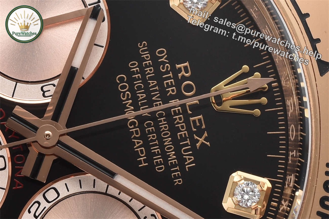 Clean Factory Rolex Daytona 126505 Diamond Dial Replica �C Rose Gold (4131 Movement) - Image 8