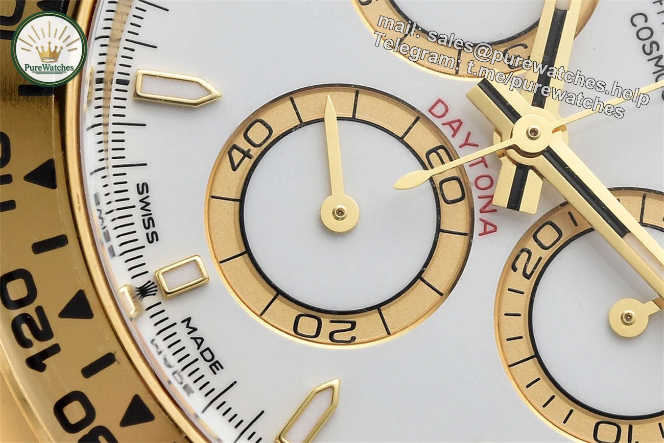 Clean Factory Rolex Daytona 126508 Replica �C Yellow Gold White Dial (4131) - Image 3