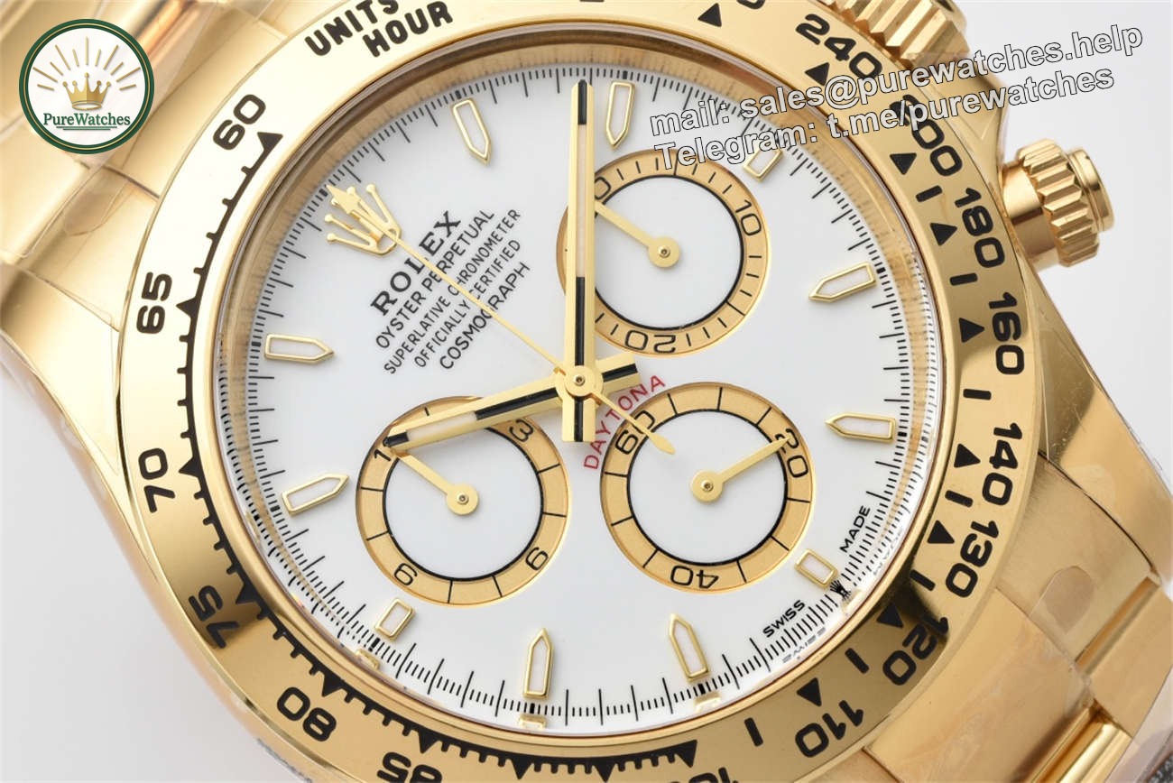 Clean Factory Rolex Daytona 126508 Replica �C Yellow Gold White Dial (4131) - Image 4
