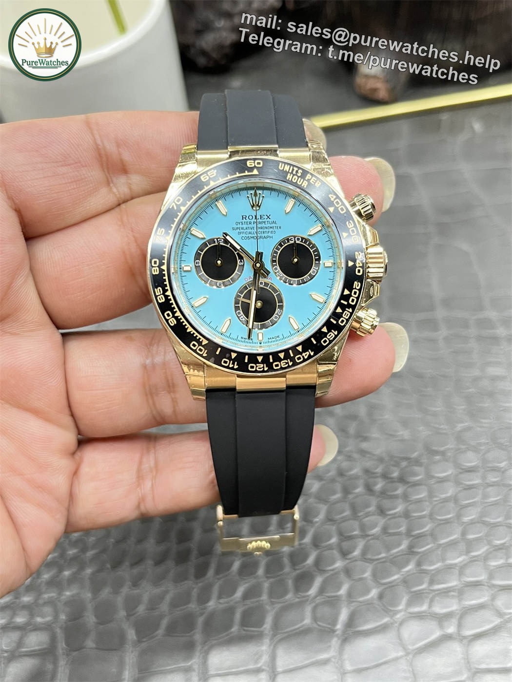 Rolex Daytona 126518LN Replica ?C Yellow Gold Oysterflex Chronograph