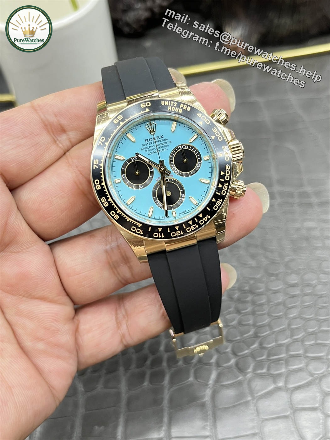 Rolex Daytona 126518LN Replica ?C Yellow Gold Oysterflex Chronograph - Image 8