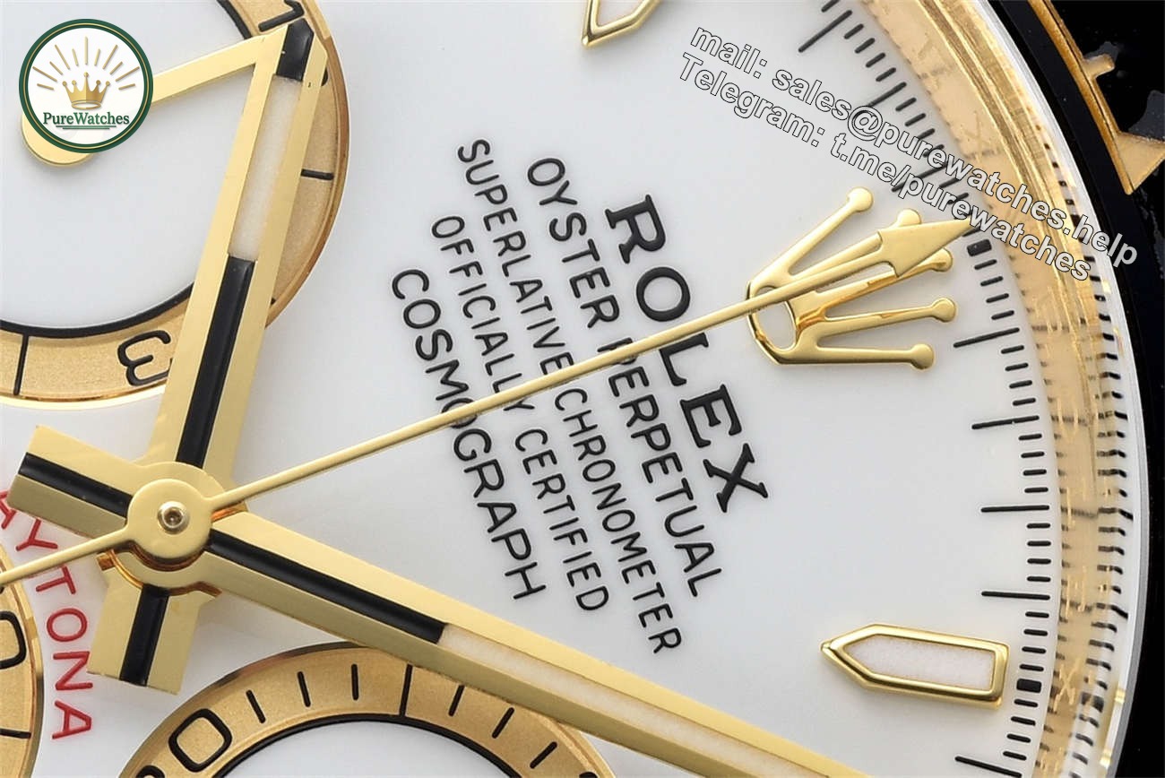 Clean Factory Rolex Daytona 126518LN Replica �C White Dial Gold Oysterflex (4131) - Image 4