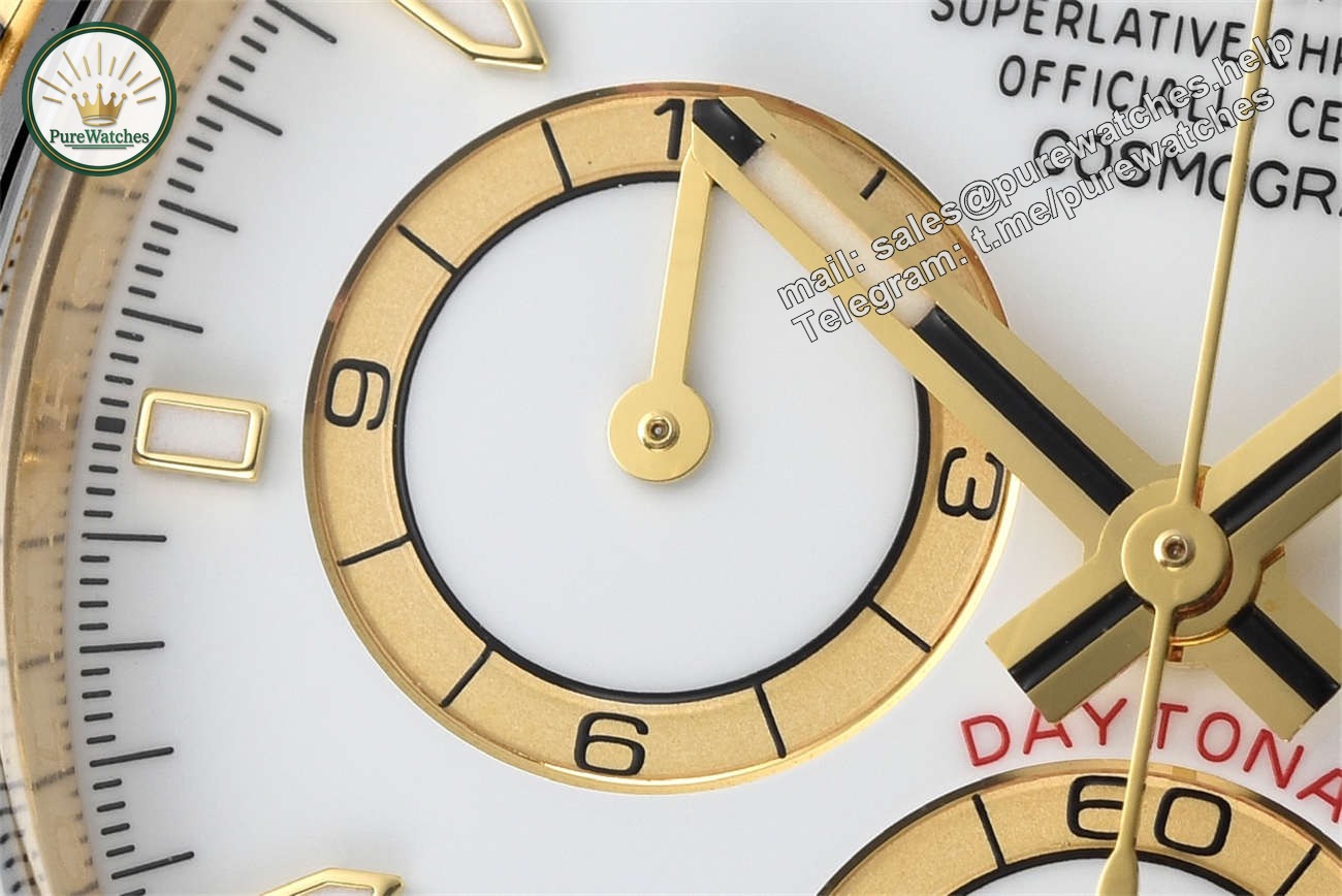 Clean Factory Rolex Daytona 126518LN Replica �C White Dial Gold Oysterflex (4131) - Image 6