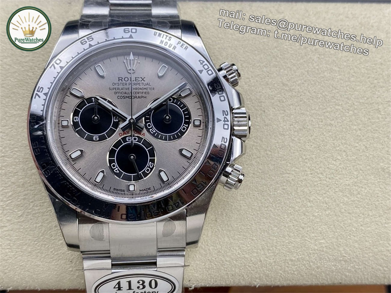 Rolex Daytona Cement Dial Replica �C Clean Factory White Gold Bracelet