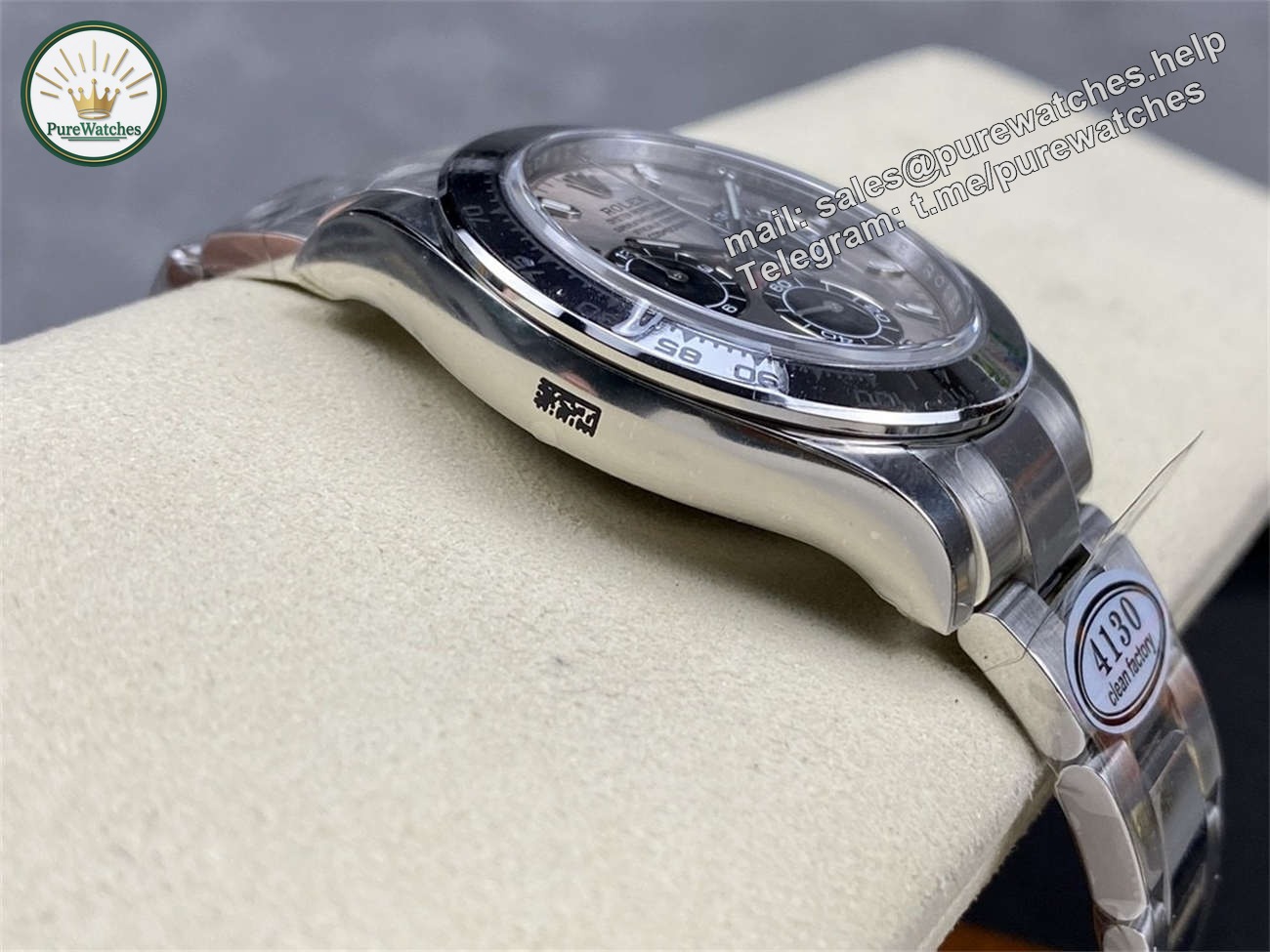 Rolex Daytona Cement Dial Replica �C Clean Factory White Gold Bracelet - Image 6