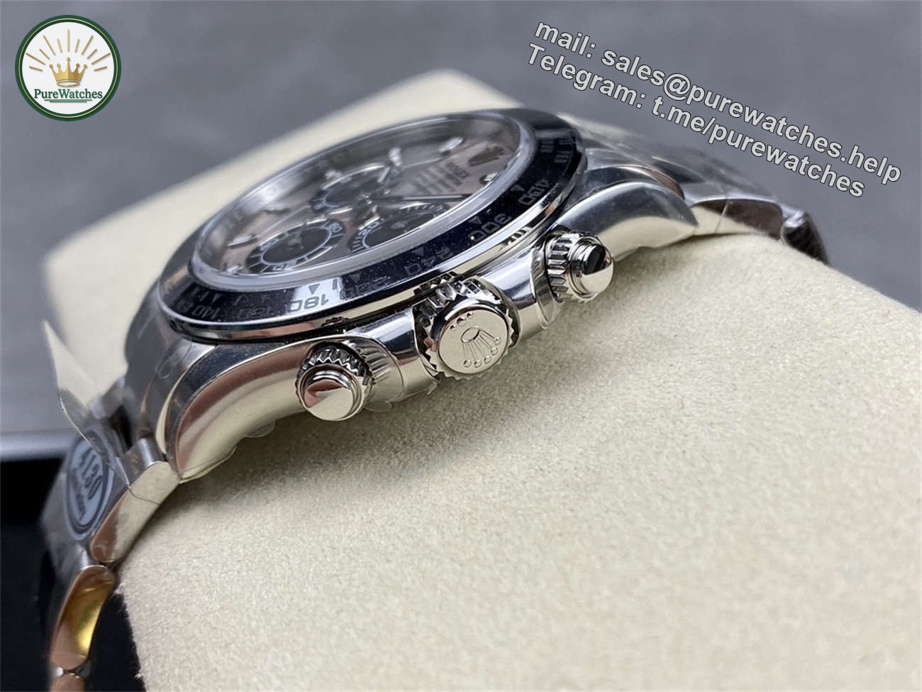 Rolex Daytona Cement Dial Replica �C Clean Factory White Gold Bracelet - Image 8