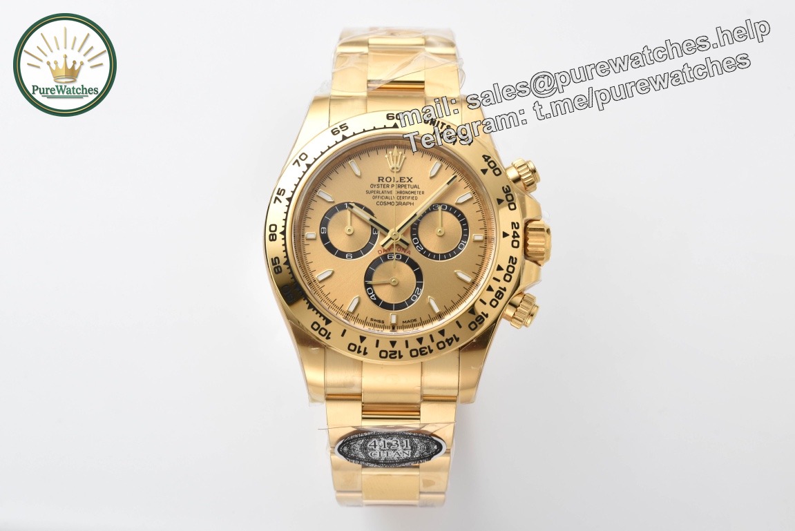 Rolex Daytona Champagne Dial Replica �C Clean Factory 126518LN Yellow Gold Chronograph