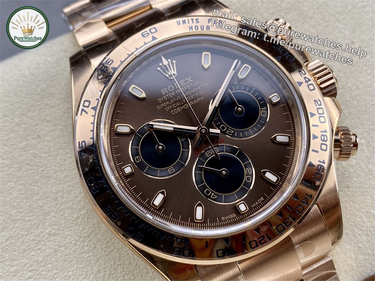 Rolex Daytona Chocolate Dial �C Clean Factory Everose Gold 4130 Replica - Image 2