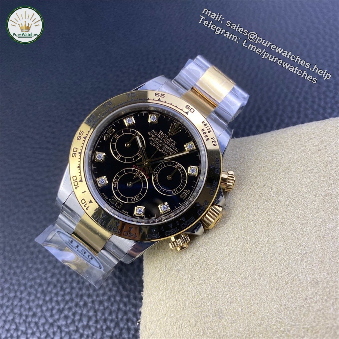 Clean Factory Rolex Daytona Diamond Dial Replica �C 116503 Two Tone (Dandong 4130) - Image 4