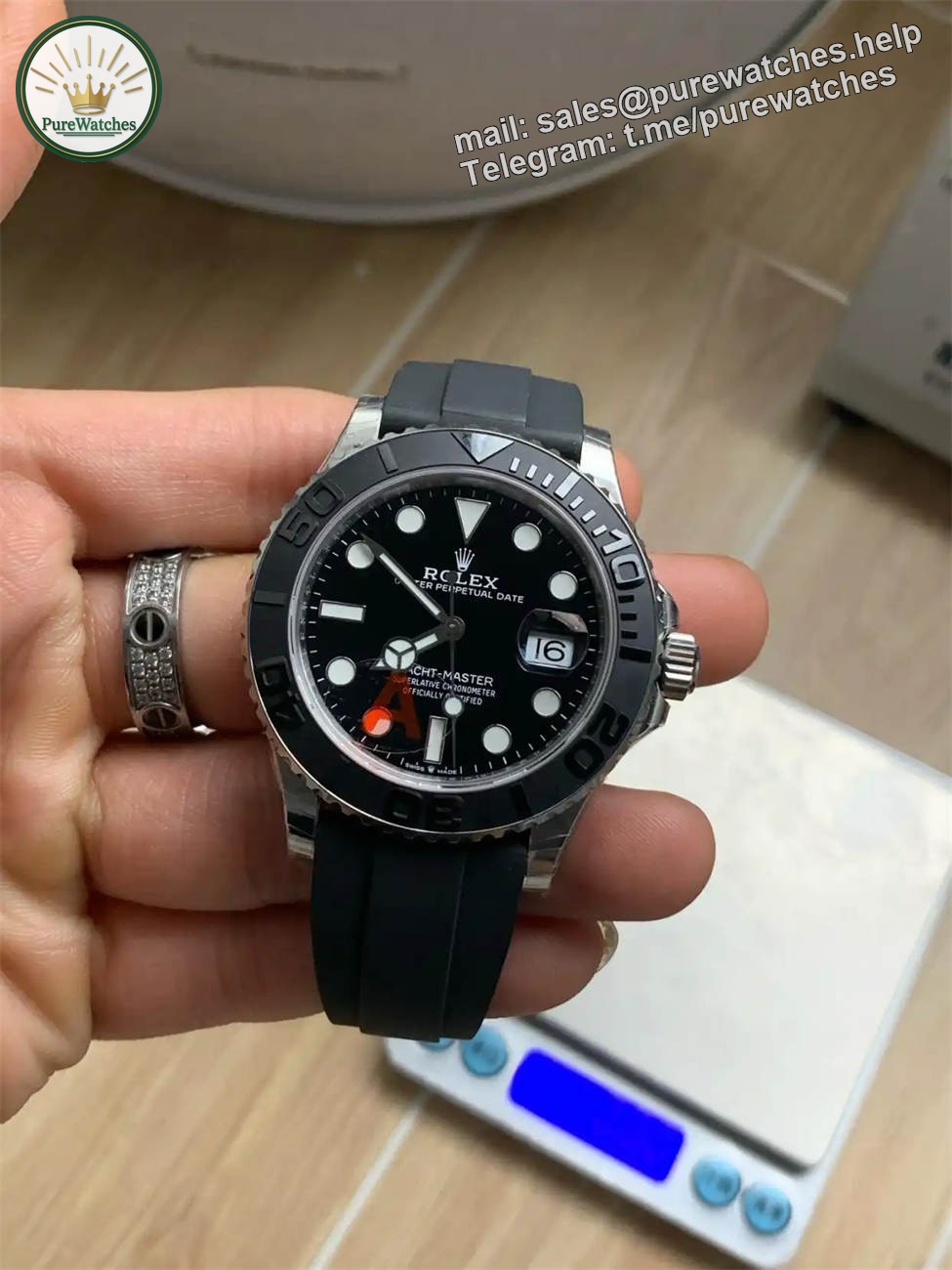 Rolex Yacht Master 42 White Gold Replica – VS Factory V3 Premium Edition - Image 7