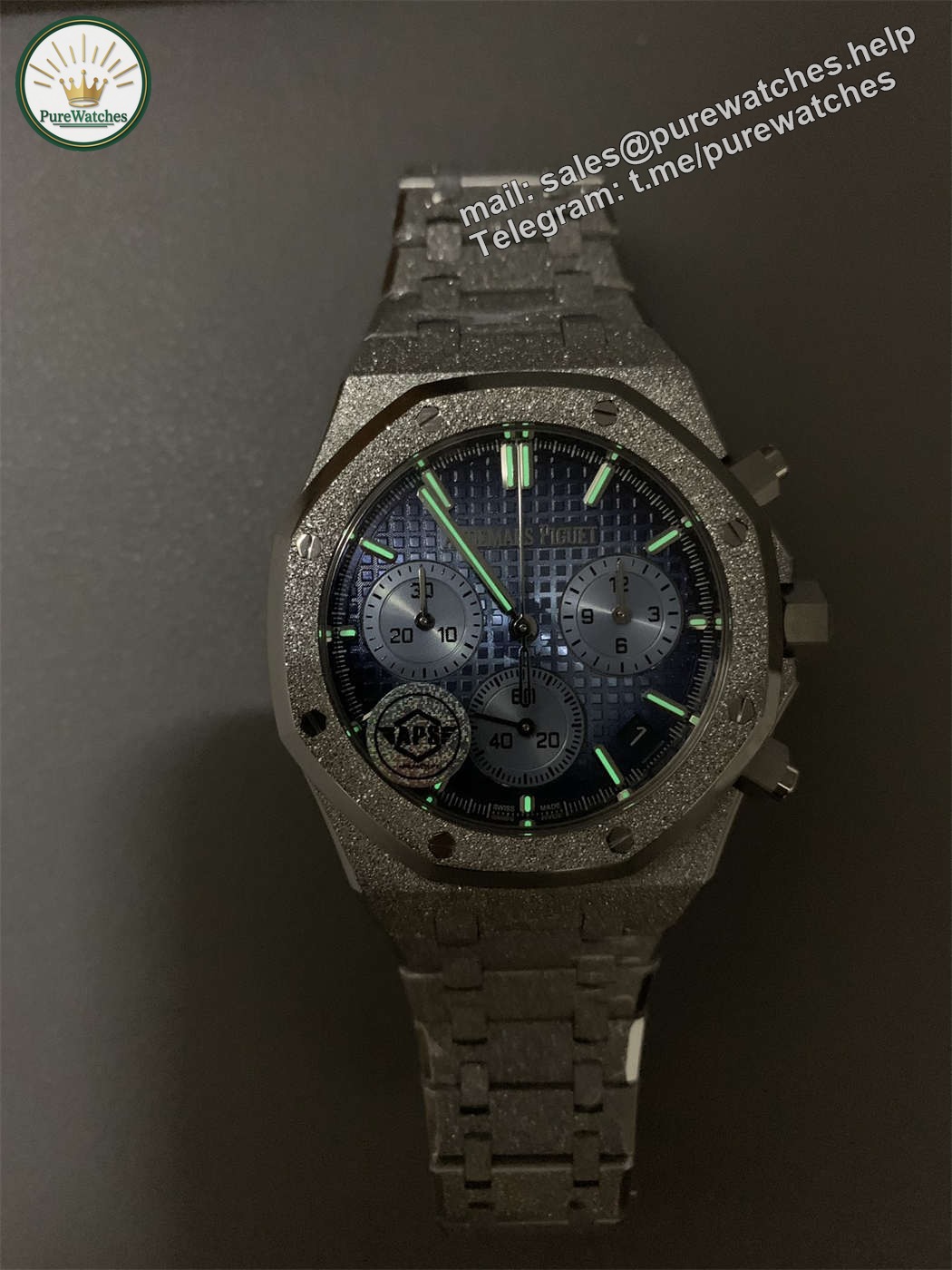 Royal Oak 26240 Blue Dial Replica �C APS Factory Frosted Gold Chronograph - Image 9