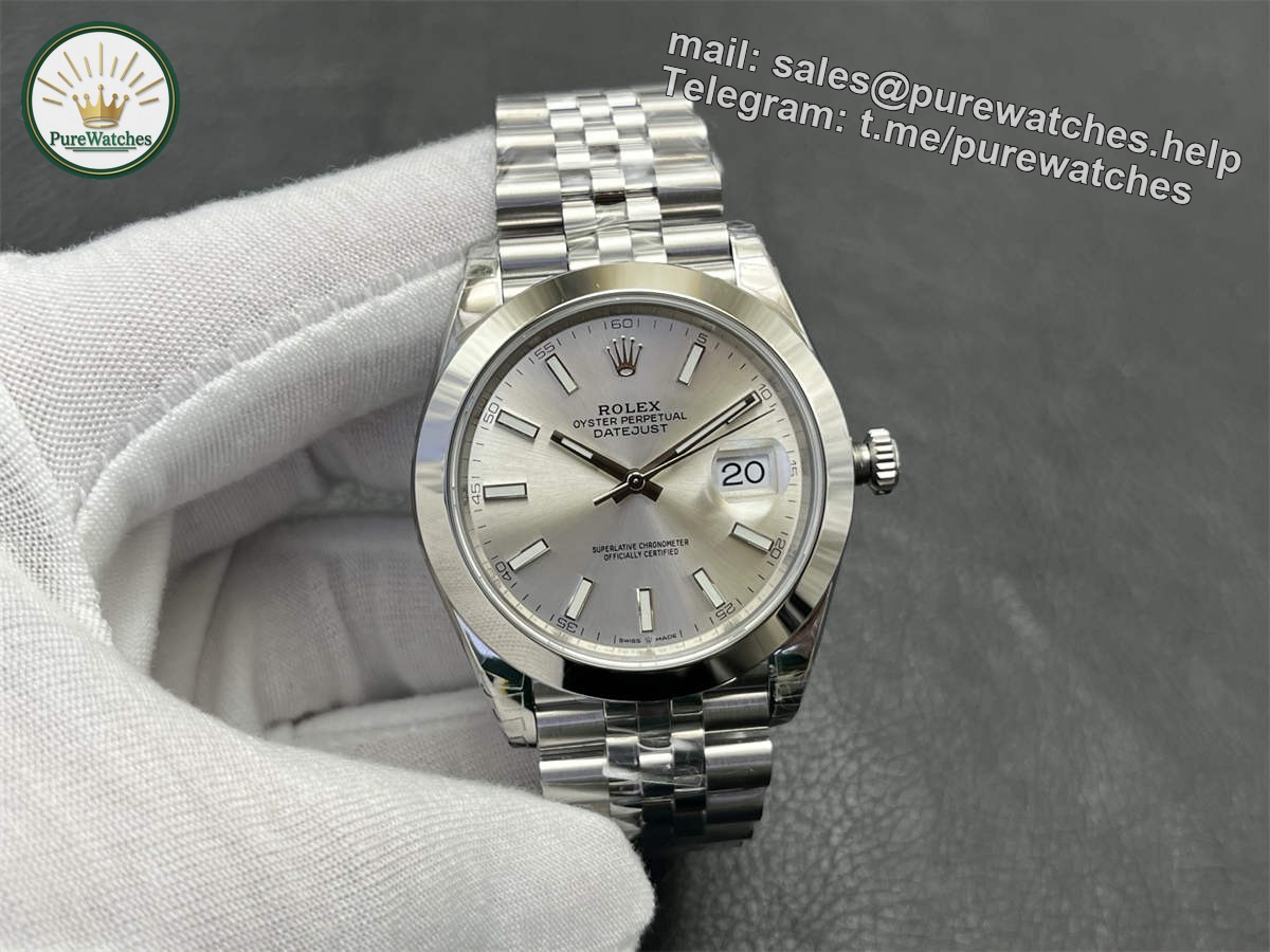 Silver Datejust 41 Replica – Premium 41mm VS Factory Jubilee Bracelet Silver Dial Rolex Clone