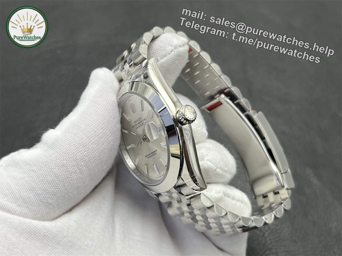 Silver Datejust 41 Replica – Premium 41mm VS Factory Jubilee Bracelet Silver Dial Rolex Clone - Image 6