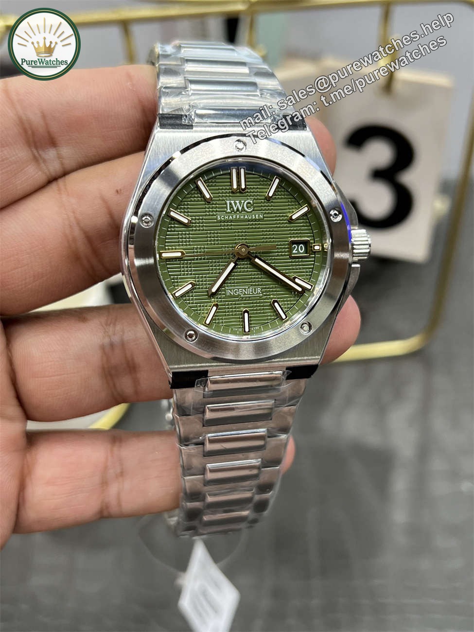 V7 Factory IWC Ingenieur Replica – 40mm Green Dial (10.8mm Thin) - Image 6