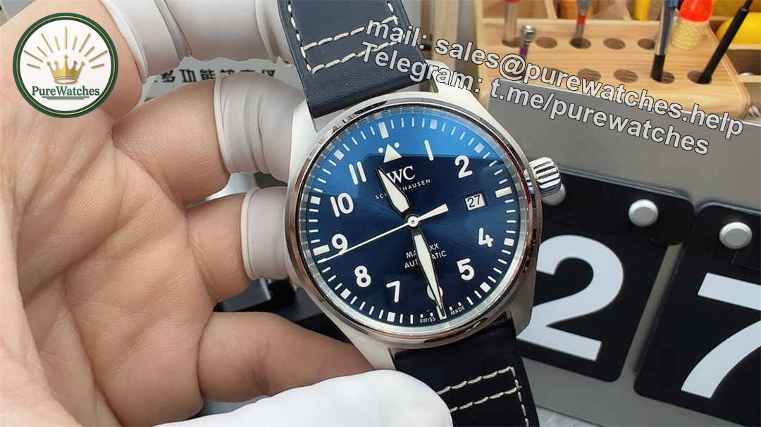V7 IWC Mark XX Blue Dial – Premium Replica Pilot Watch with Sapphire Crystal & Automatic Movement
