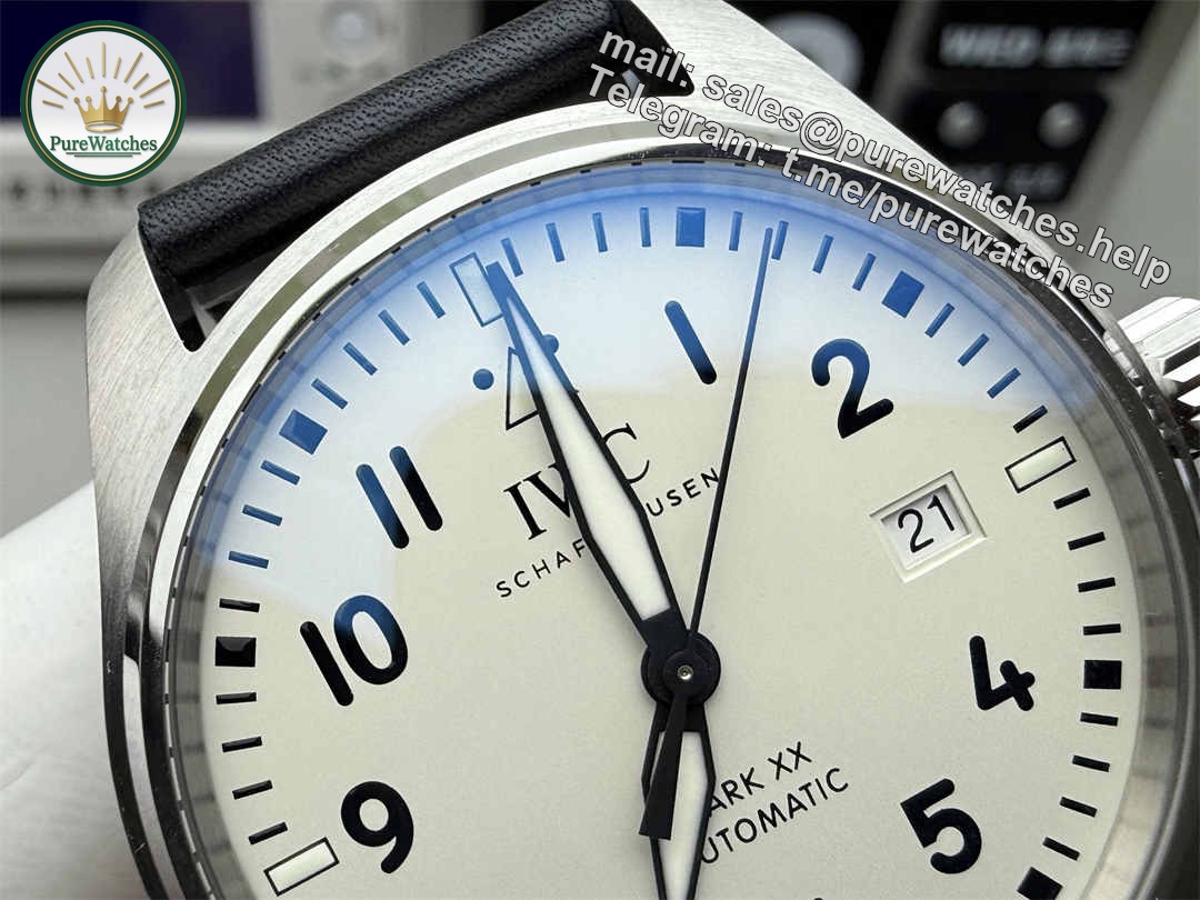 V7 IWC Mark XX White Dial – Premium 40mm Pilot Watch Replica with Sapphire Crystal & 2892/SW300 Movement - Image 3