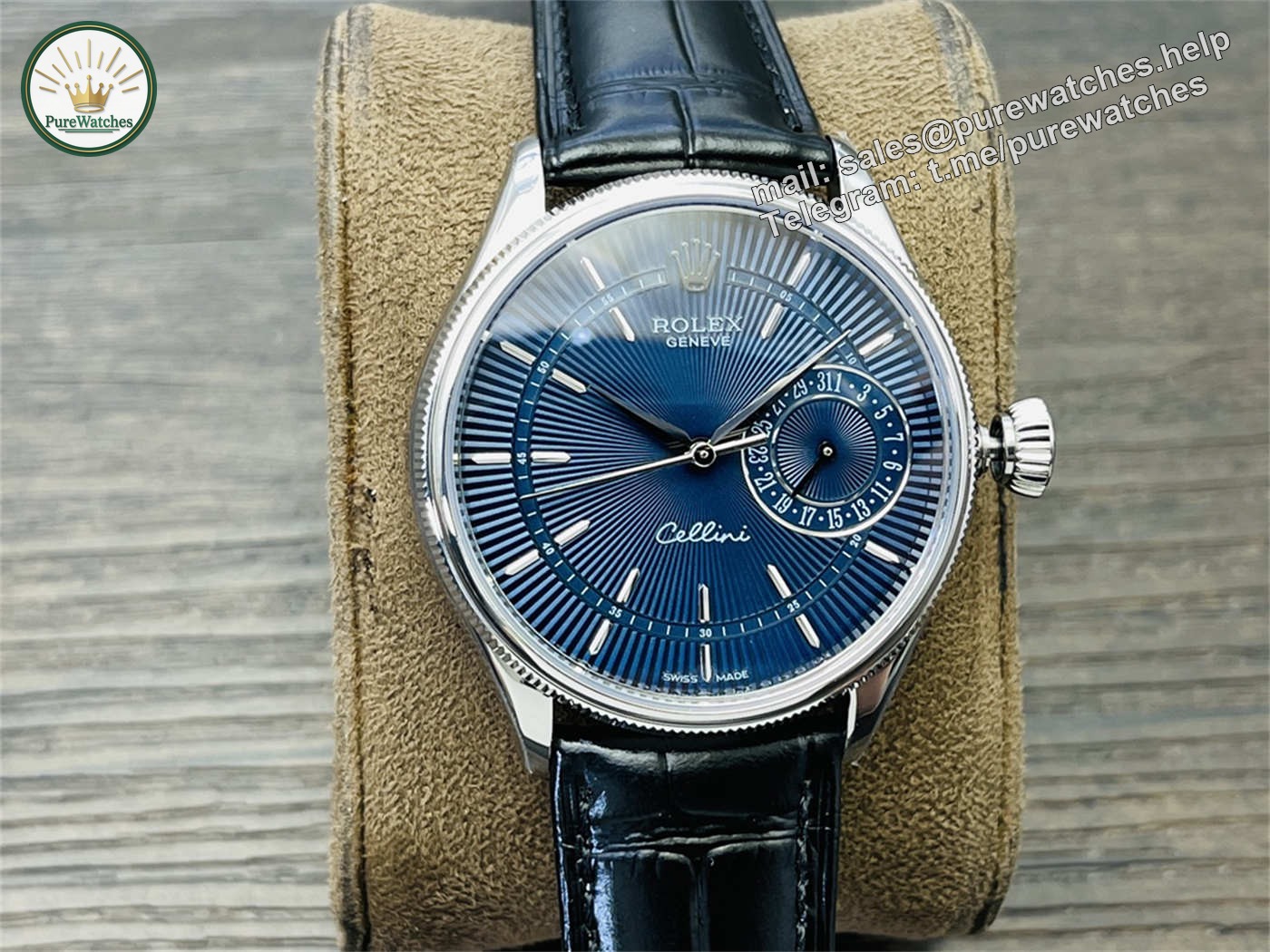 VR Factory Rolex Cellini Blue Dial Replica – M50519-0015 White Gold 39mm