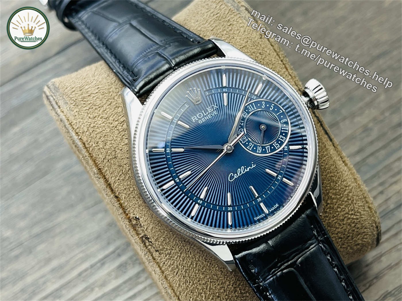 VR Factory Rolex Cellini Blue Dial Replica – M50519-0015 White Gold 39mm - Image 2