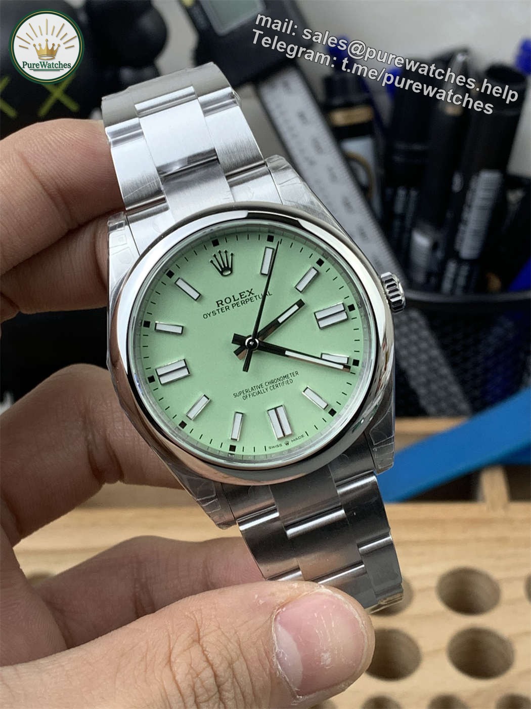 VS Factory Oyster Perpetual 41 Green Dial Replica – Avocado Green, 904L Steel, Automatic - Image 2