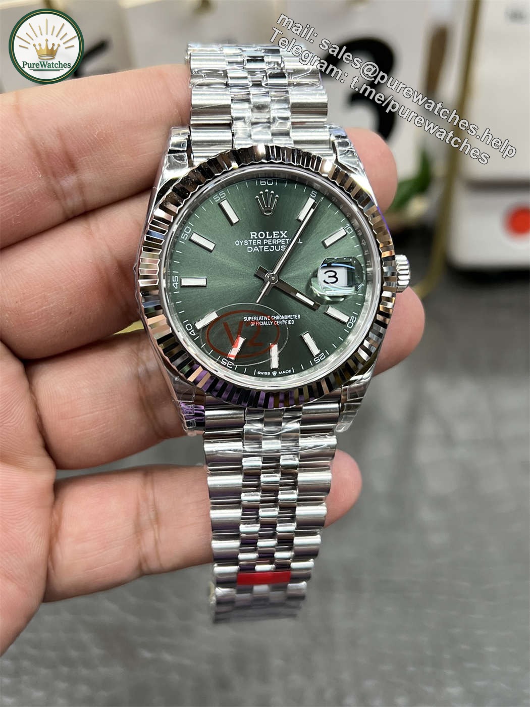 VS Factory Rolex Datejust 41 Replica – Green Dial V2 with Dandong 3235 - Image 4