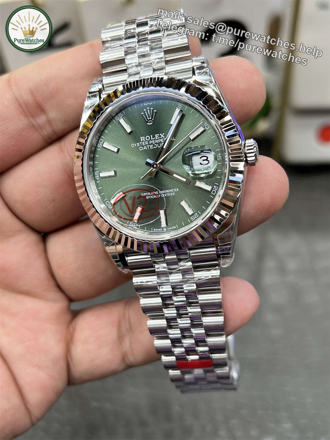 VS Factory Rolex Datejust 41 Replica – Green Dial V2 with Dandong 3235 - Image 5