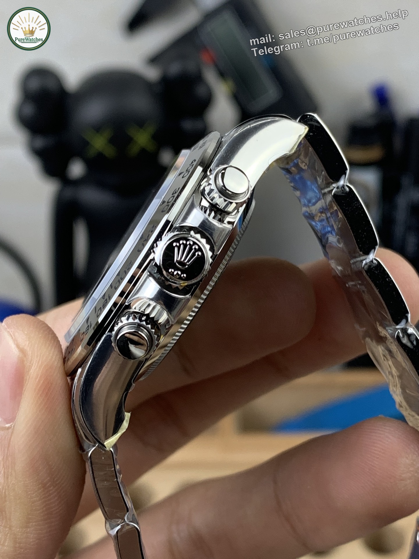 VS Factory White Gold Daytona Heavy Weight Replica 40mm �C Blue Dial, 4130 Clone, 184g - Image 4