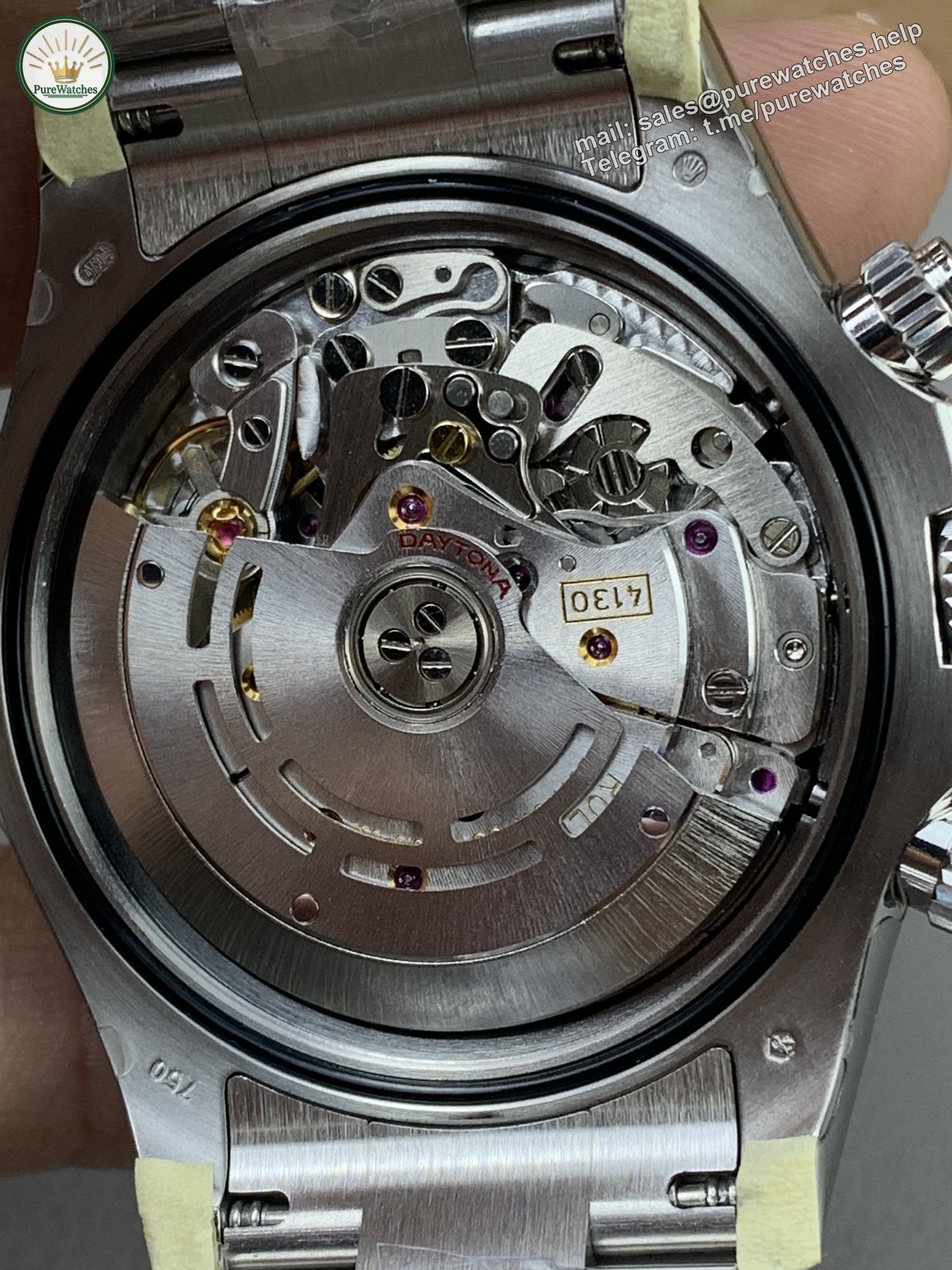 VS Factory White Gold Daytona Heavy Weight Replica 40mm �C Blue Dial, 4130 Clone, 184g - Image 5
