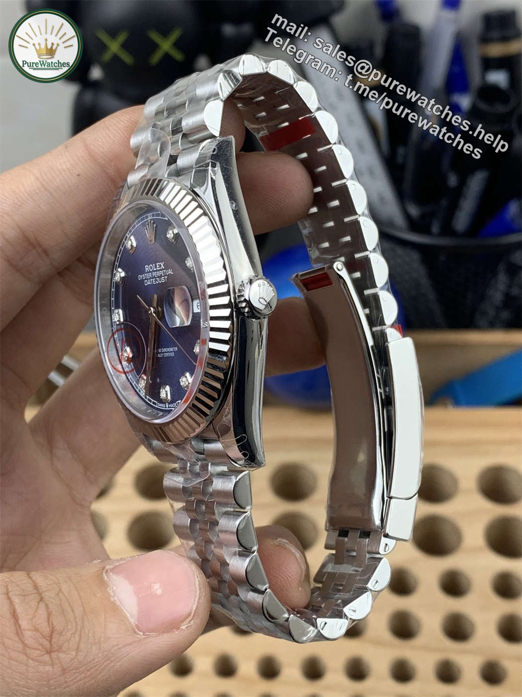 VSF Datejust 41 Blue Diamond Dial Replica – Rolex 126334 V2 - Image 3