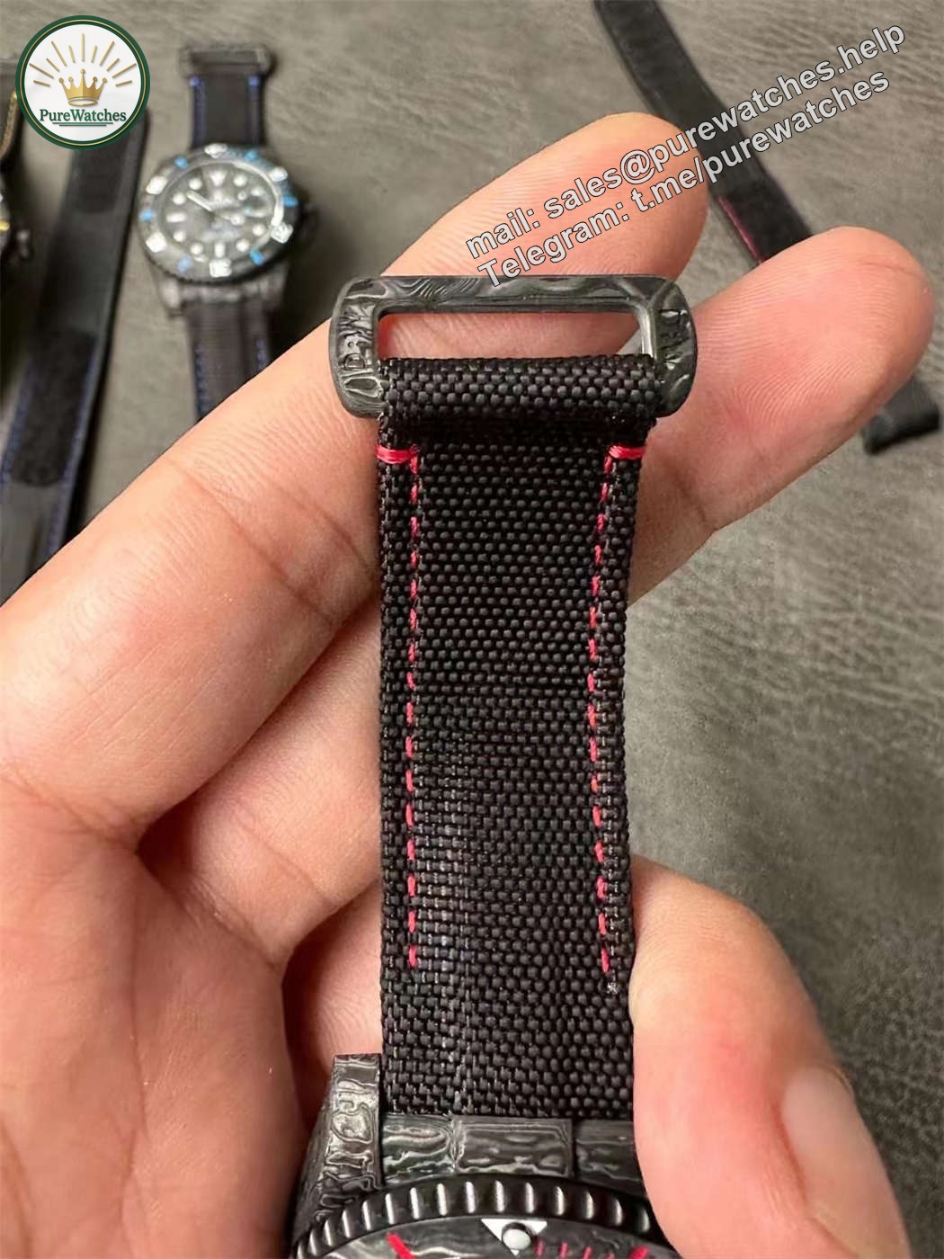 VSF DiW Carbon Submariner Red Edition – 40mm Forged Carbon (VS3135) - Image 4