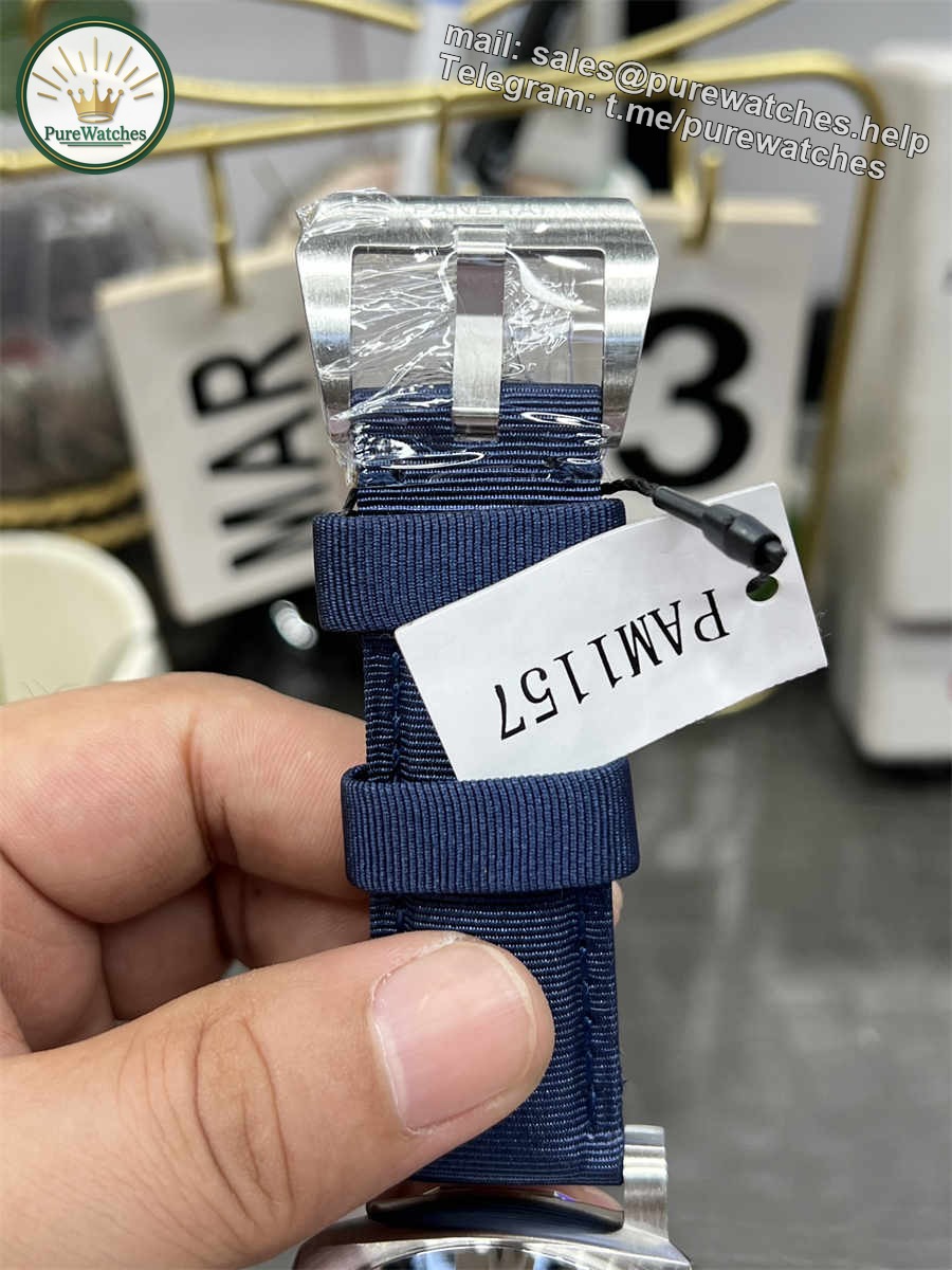 VSF Panerai PAM1157 – 44mm Luminor Marina Blue Dial Replica with P.9010 Clone Movement - Image 7