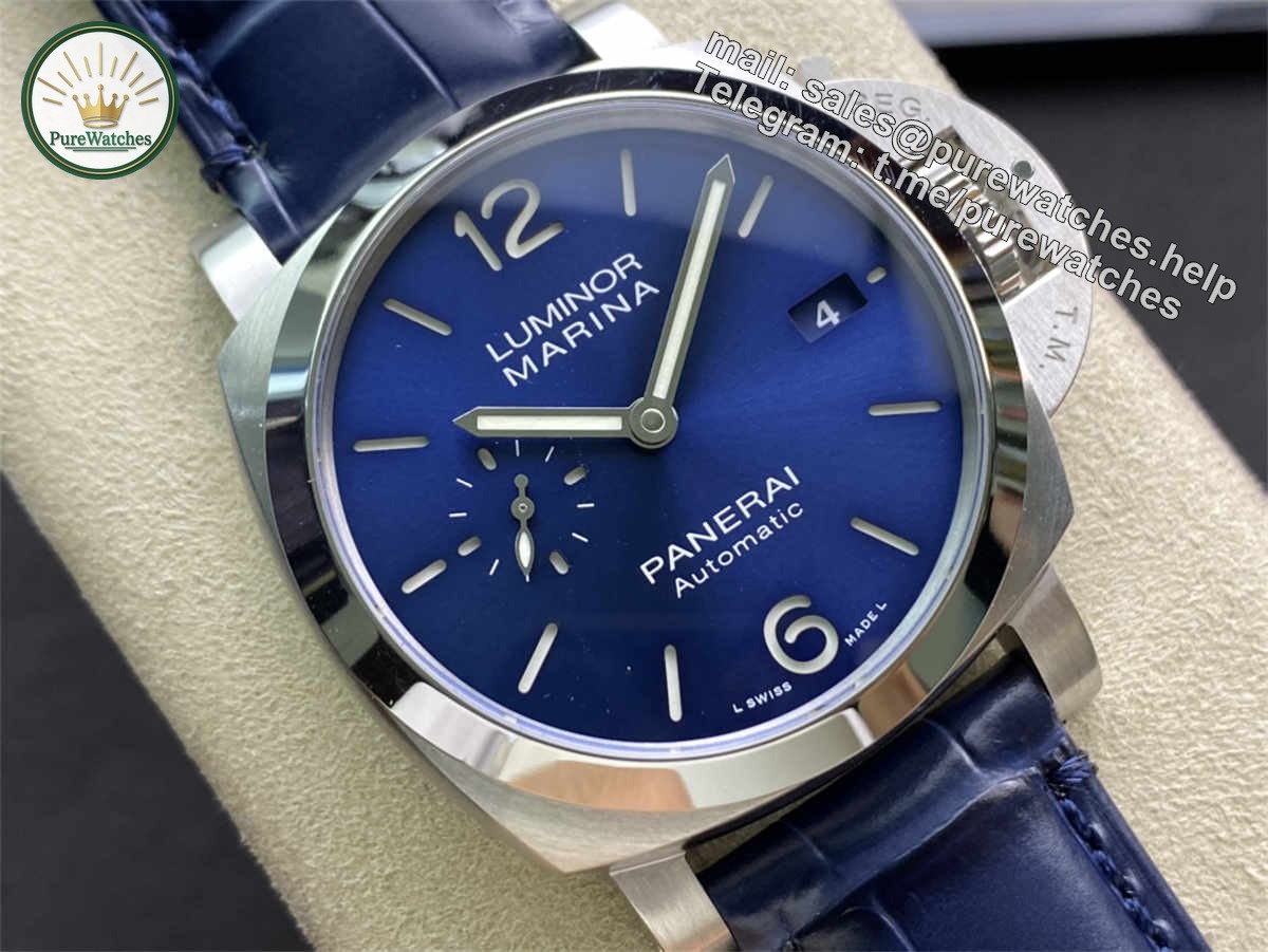 VSF Panerai PAM1393 – 42mm Luminor Marina Blue Dial Replica with P9010 Clone Movement - Image 3