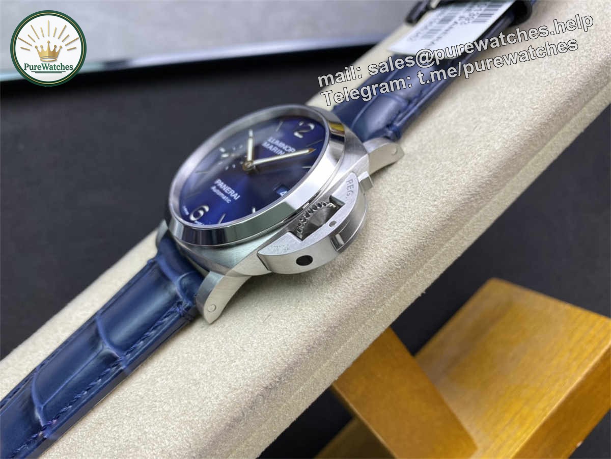 VSF Panerai PAM1393 – 42mm Luminor Marina Blue Dial Replica with P9010 Clone Movement - Image 7